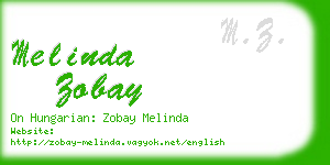 melinda zobay business card